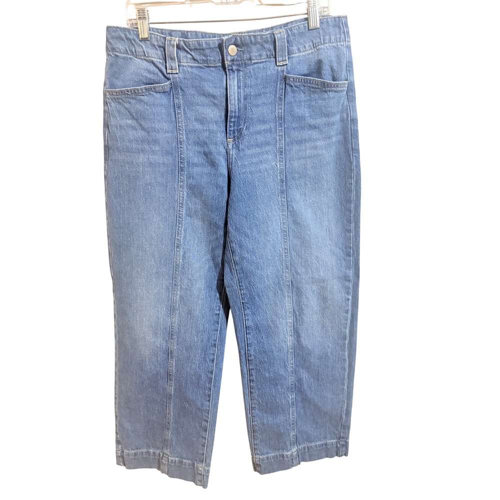 Talbots Classic Jean Trouser Womens 12P Blue Excellent Petite Seam Front Denim‎